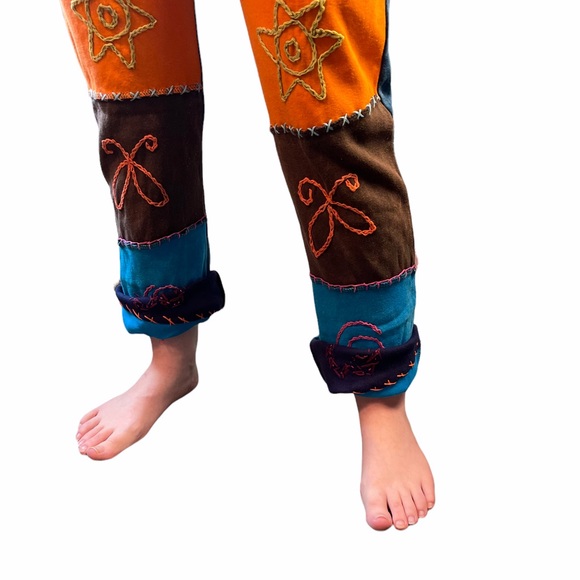 #02 Hippie Patchwork boho pants S, M, L Nepal custom handmade - Picture 6 of 8